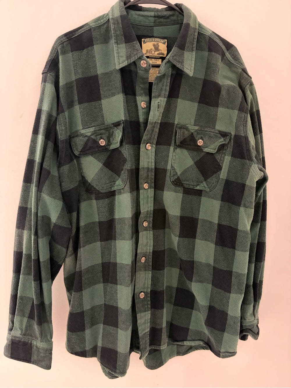 Field & Stream Green and Black Buffalo Plaid Button-Down Shirt